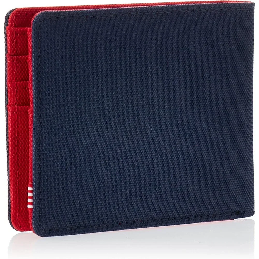 Herschel unisex adult Roy RFID Bi Fold Wallet, Navy/Red, One Size US